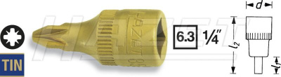 HAZET Головка 1/4" со вставкой PZ3