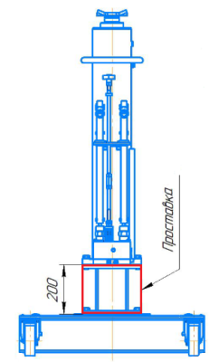 Проставка 200мм. Опция для серии напольных подъемников П114Е