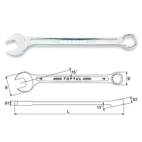 Ключ комбинированный усиленный 25 мм TOPTUL AAEW2525